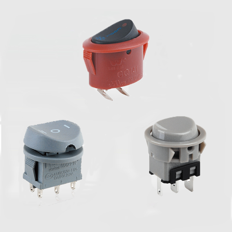 चालू / बंद राउंड रॉकर स्विच 2pin / 3pin