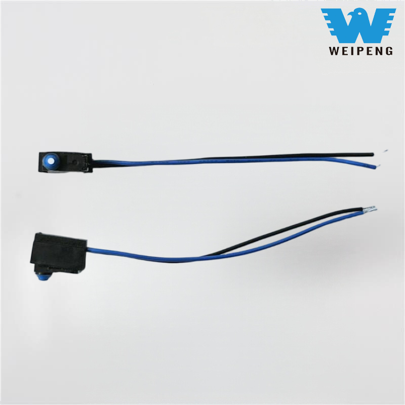 लीड्ससह वॉटरप्रूफ पिन-प्रकार पुश-बटण मायक्रो स्विच